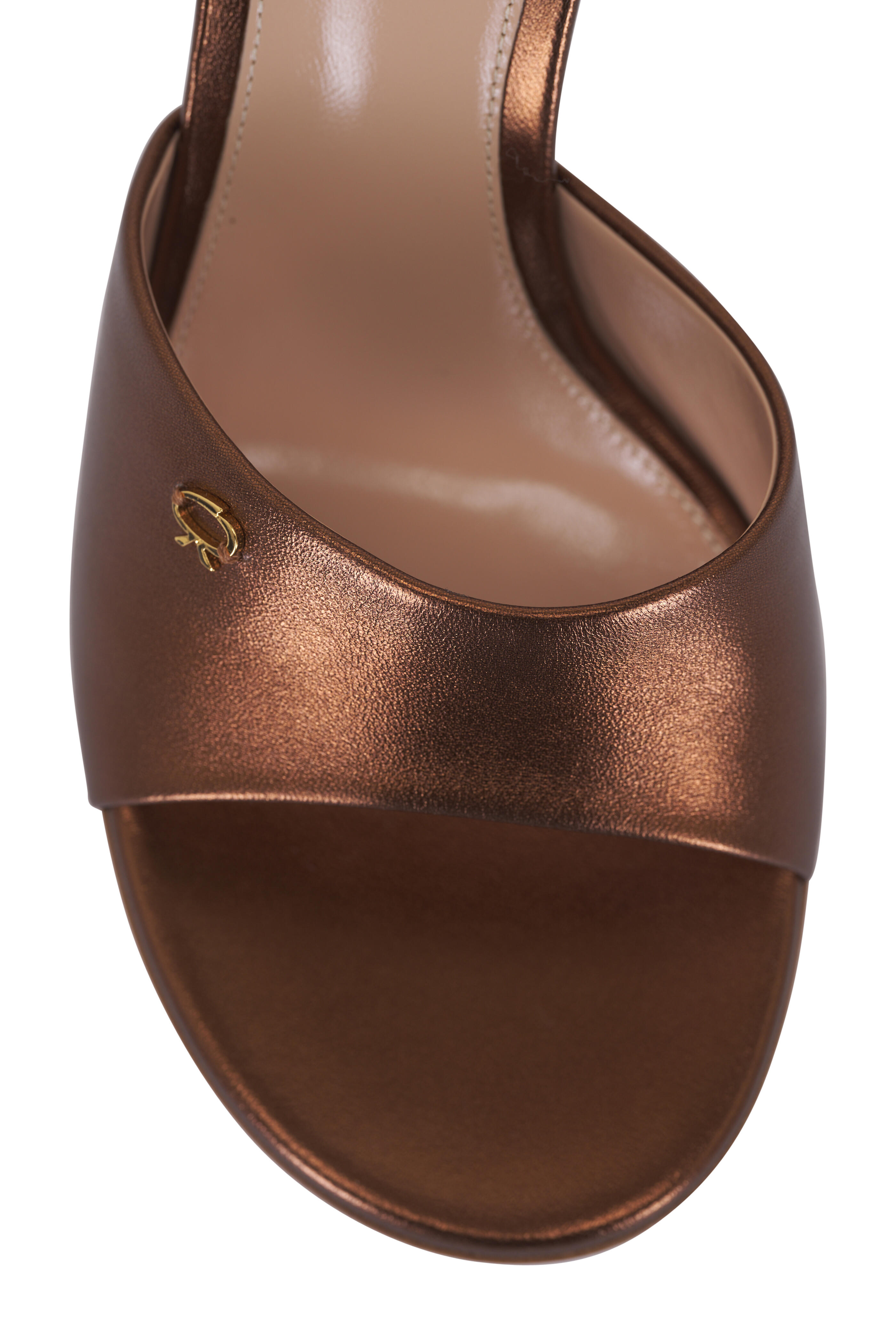 シューズ・サンダルその他 GIANVITO ROSSI Woman Flat sandals Brown G1004785RICCTZ CHOC Gianvito Rossi - Chocolate Metallic Leather Sandal, 55mm