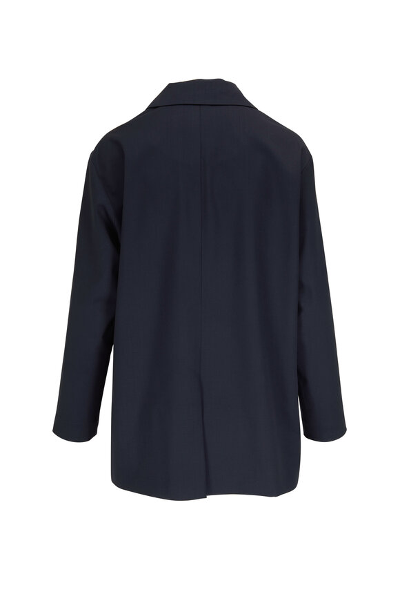 Kiton - Navy Wool Oversized Jacket