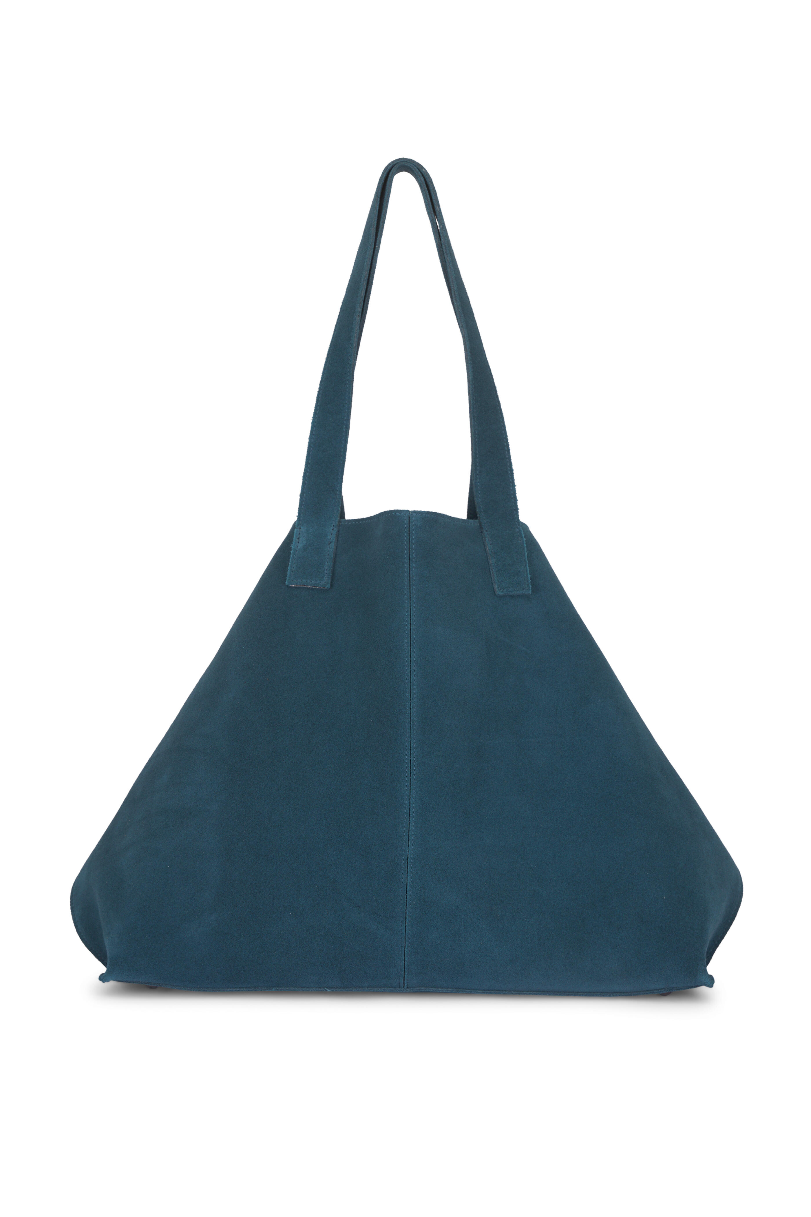Akris - Medium Ai Blue Suede Shoulder Tote - view 2