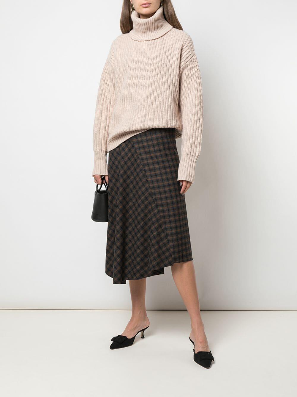 Vince check 2025 plaid wool skirt