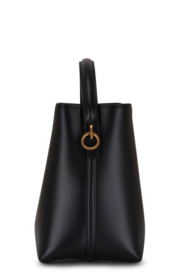 Saint Laurent - Le 37 Black Shiny Leather Bucket Bag 