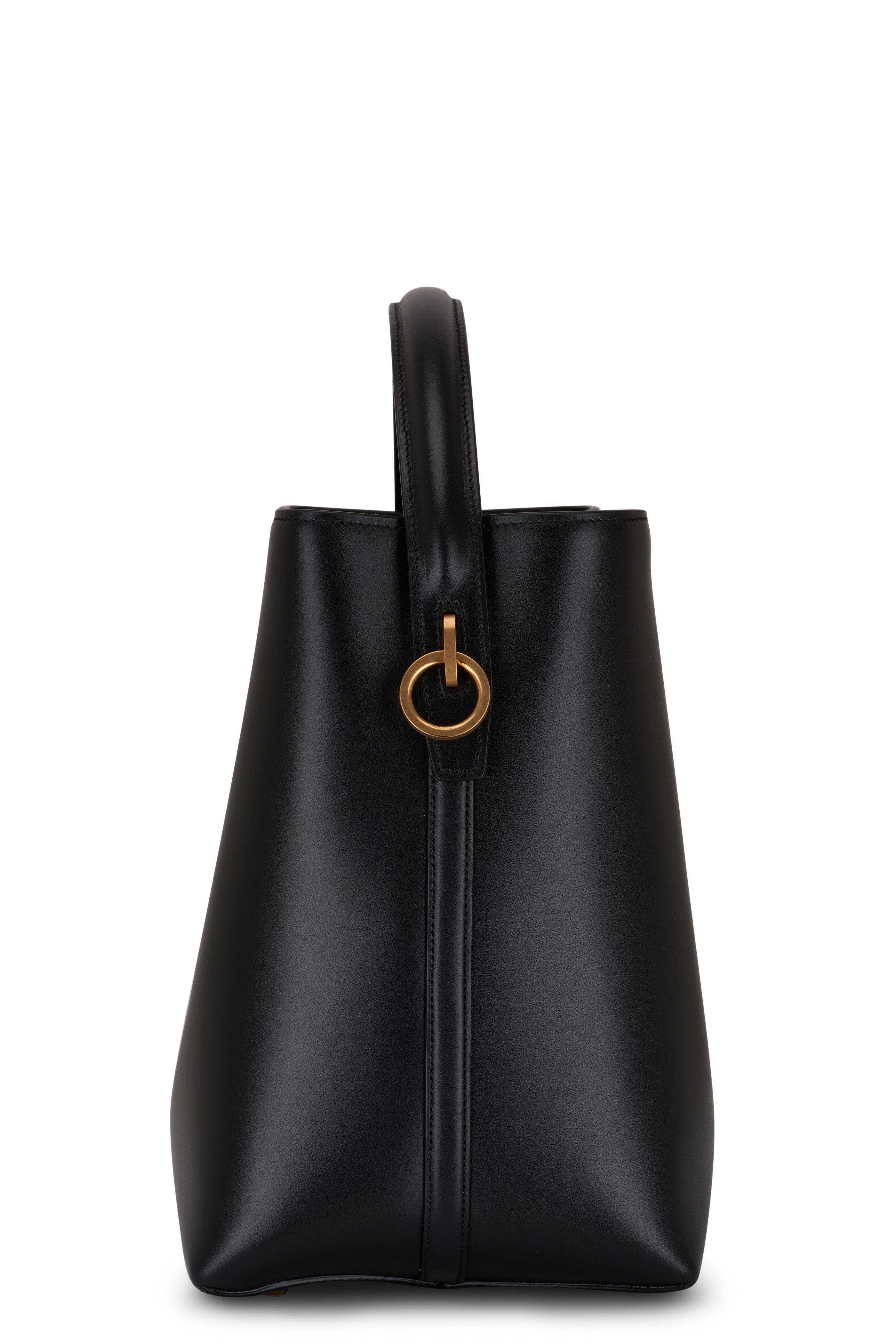 Saint Laurent Le 37 Leather Bucket Bag in Noir