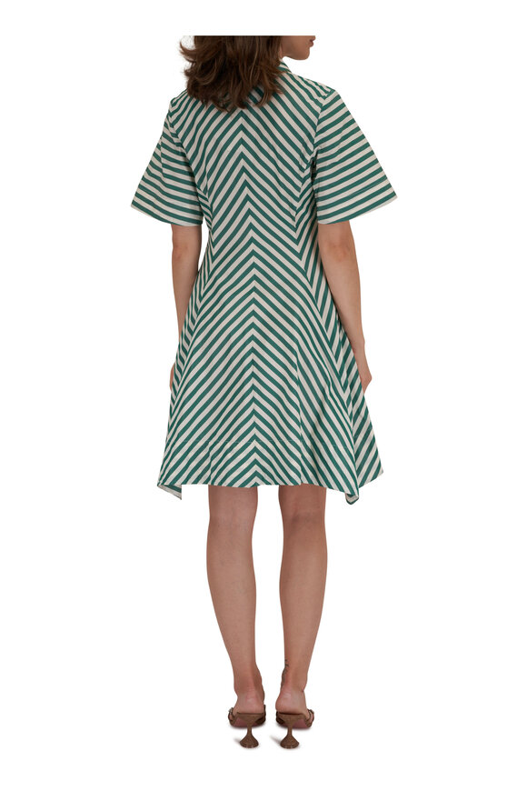 Lela Rose - Forest Striped Flare Hem Shirtdress