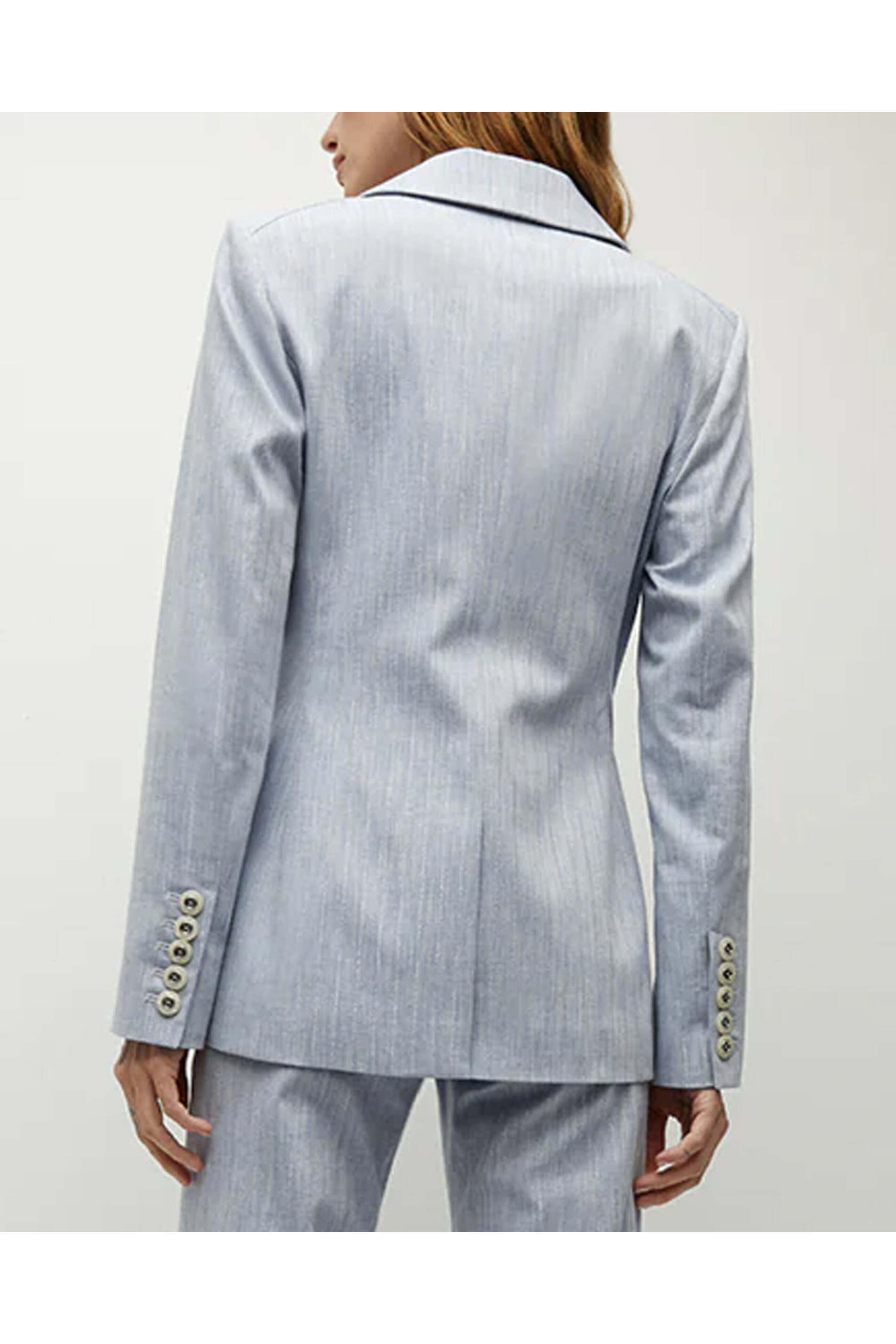 Veronica Beard - Blue Oasis Pinstripe Gaya Dickey Jacket