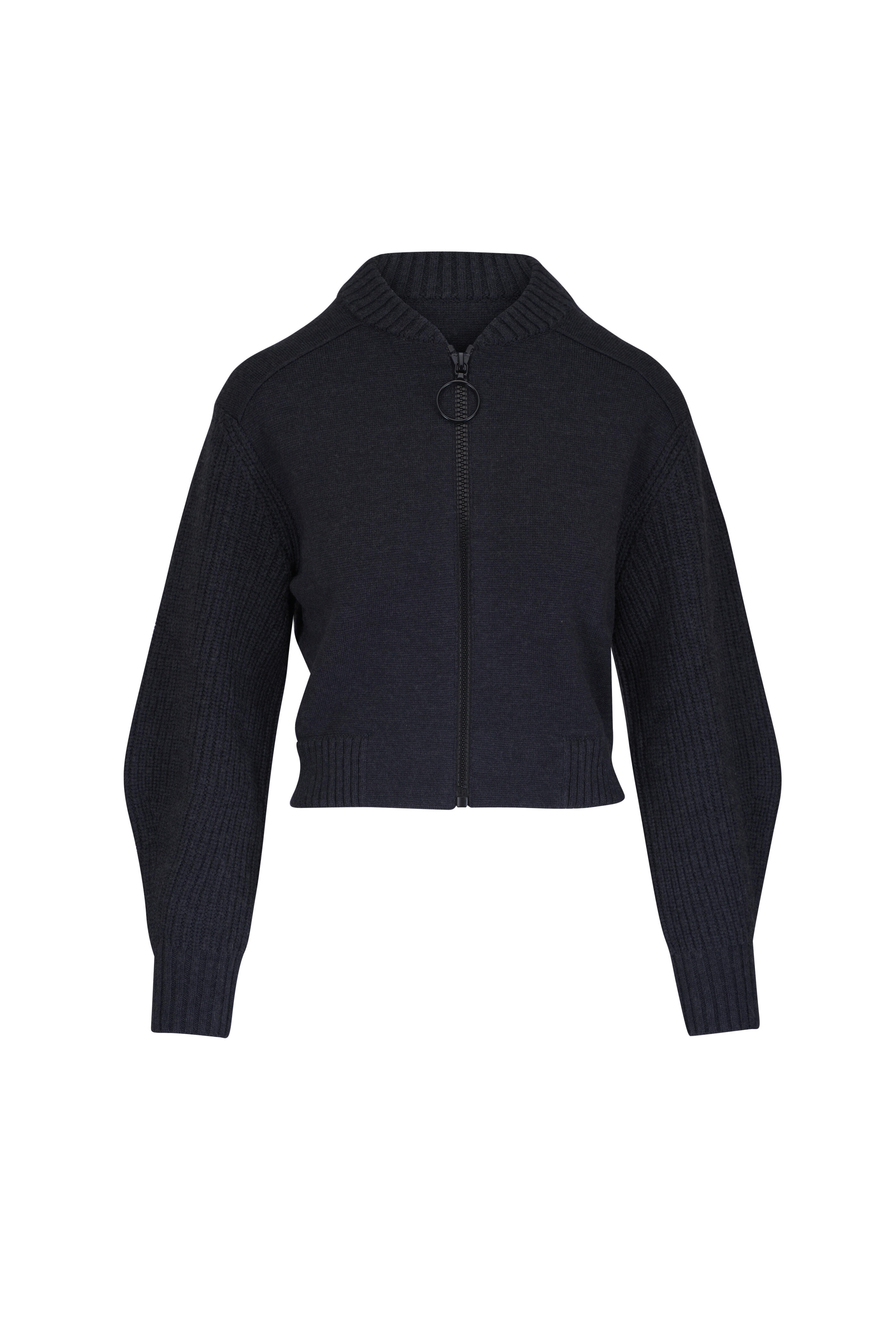 Akris Punto - Charcoal Gray Knit Bomber Jacket