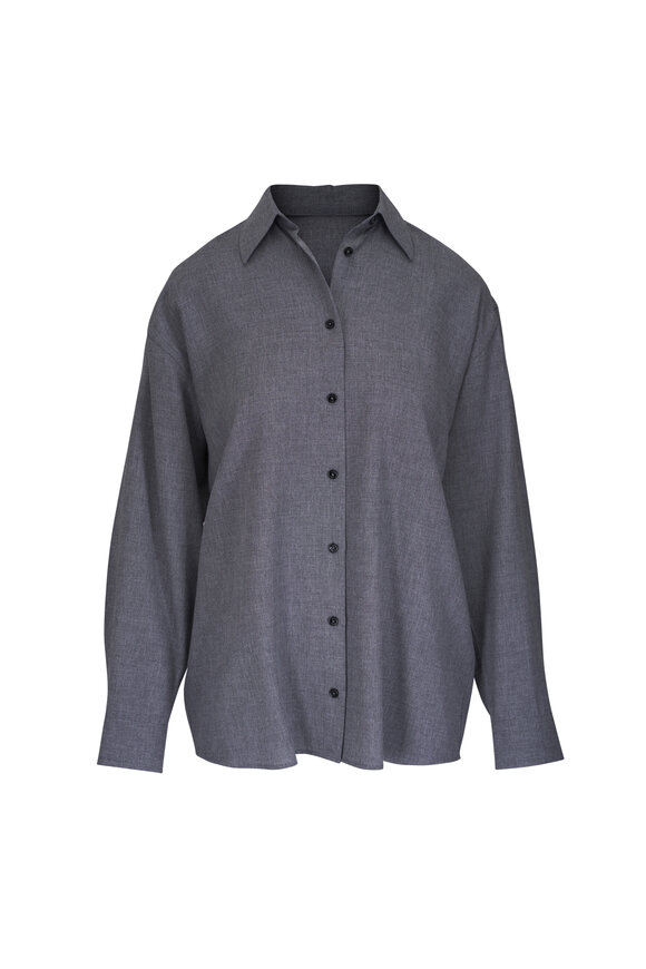 Totême Classic Fluid Gray Mélange Shirt