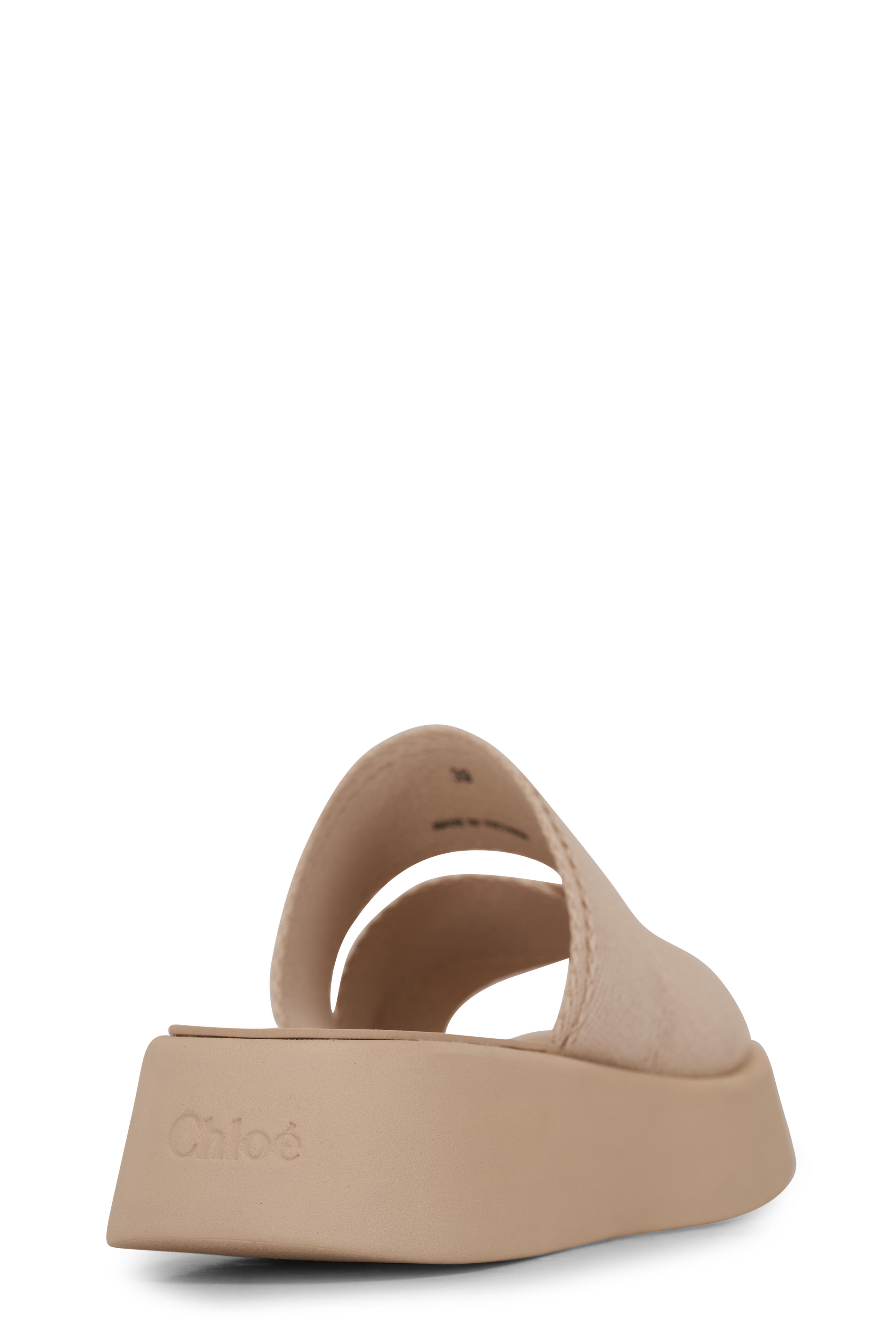 Chloé - Mila Logo Pearl Beige Wedge Sandal, 20mm