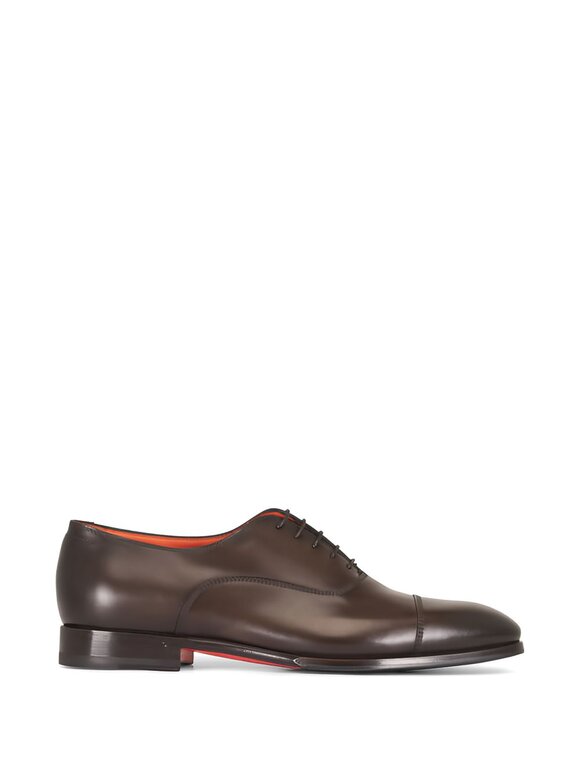 Santoni Archie Brown Leather Lace Up Dress Shoe - view 6