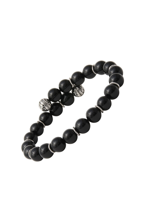 Jan Leslie Black Onyx Beaded Stretch Bracelet