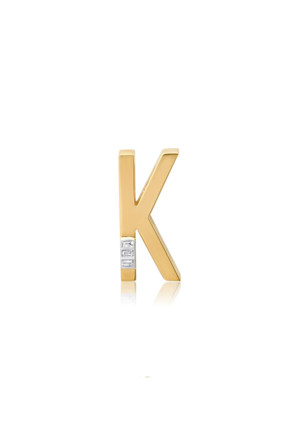 Helena Rose 14k Yellow Gold Grand Size Ribbed Initial "K"