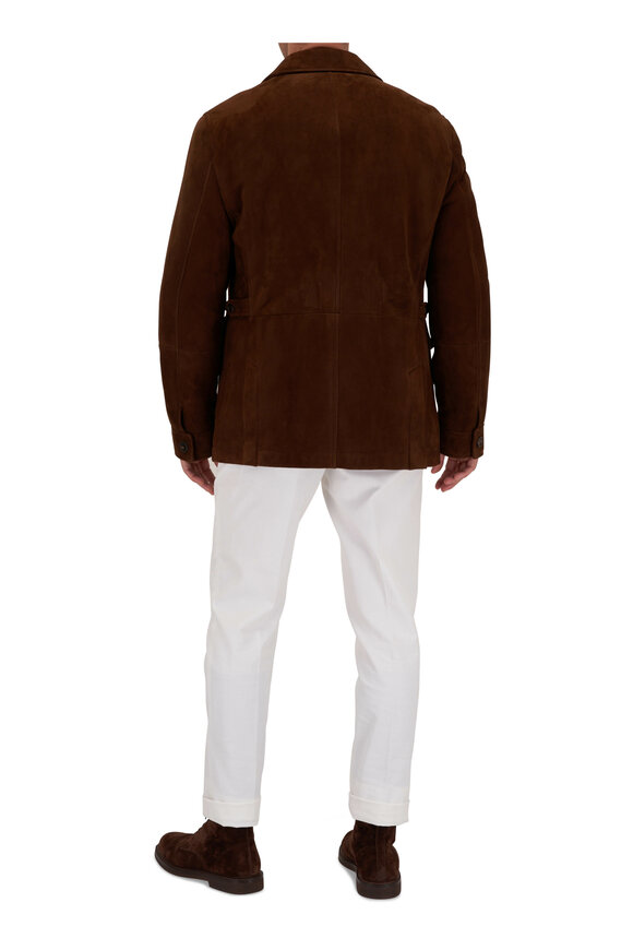 Brunello Cucinelli - Dark Brown Suede Shearling Field Jacket