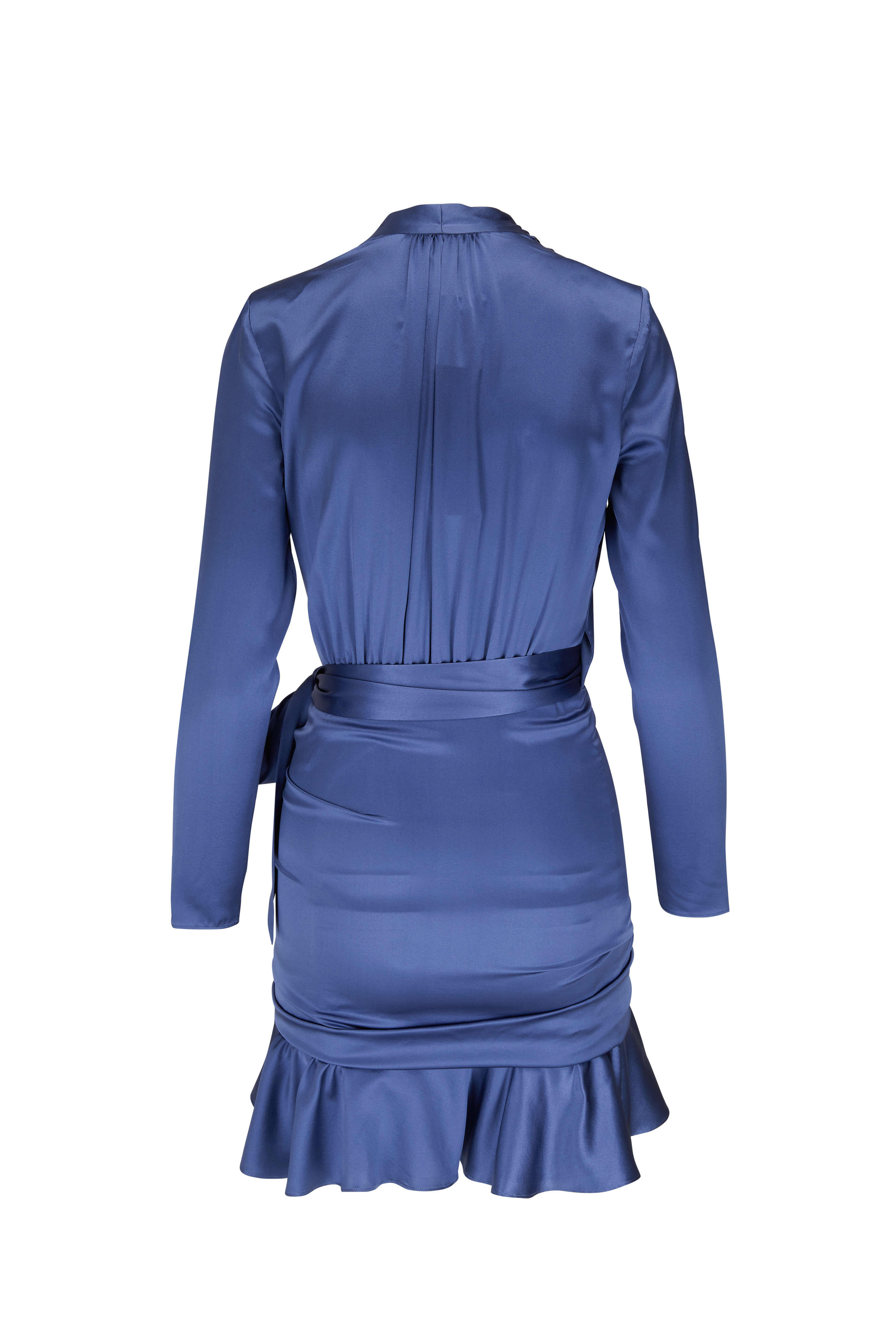 Veronica Beard - Agatha Steel Blue Silk Mini Dress