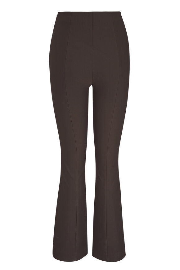 Vince Niki Willow Brown Mid-Rise Pintuck Crop Flare Pant - view 5