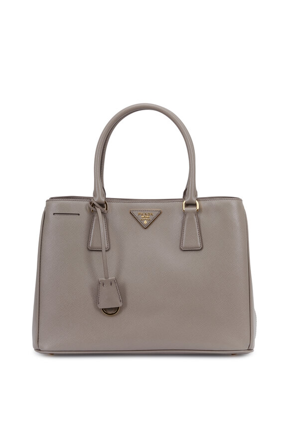 Prada - Gray Saffiano Leather Medium Tote 