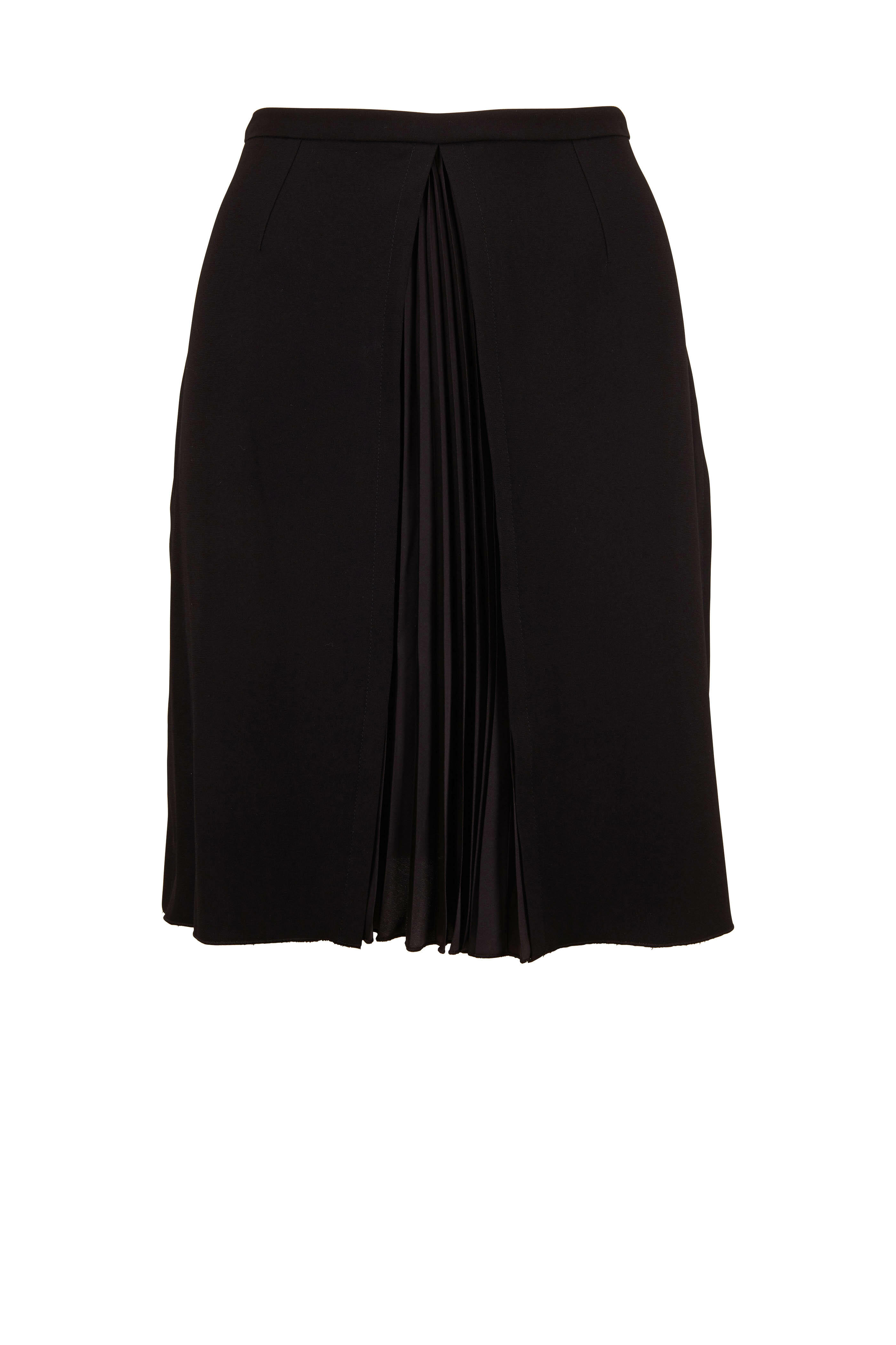 Paule Ka - Black Crepe Pleated Skirt