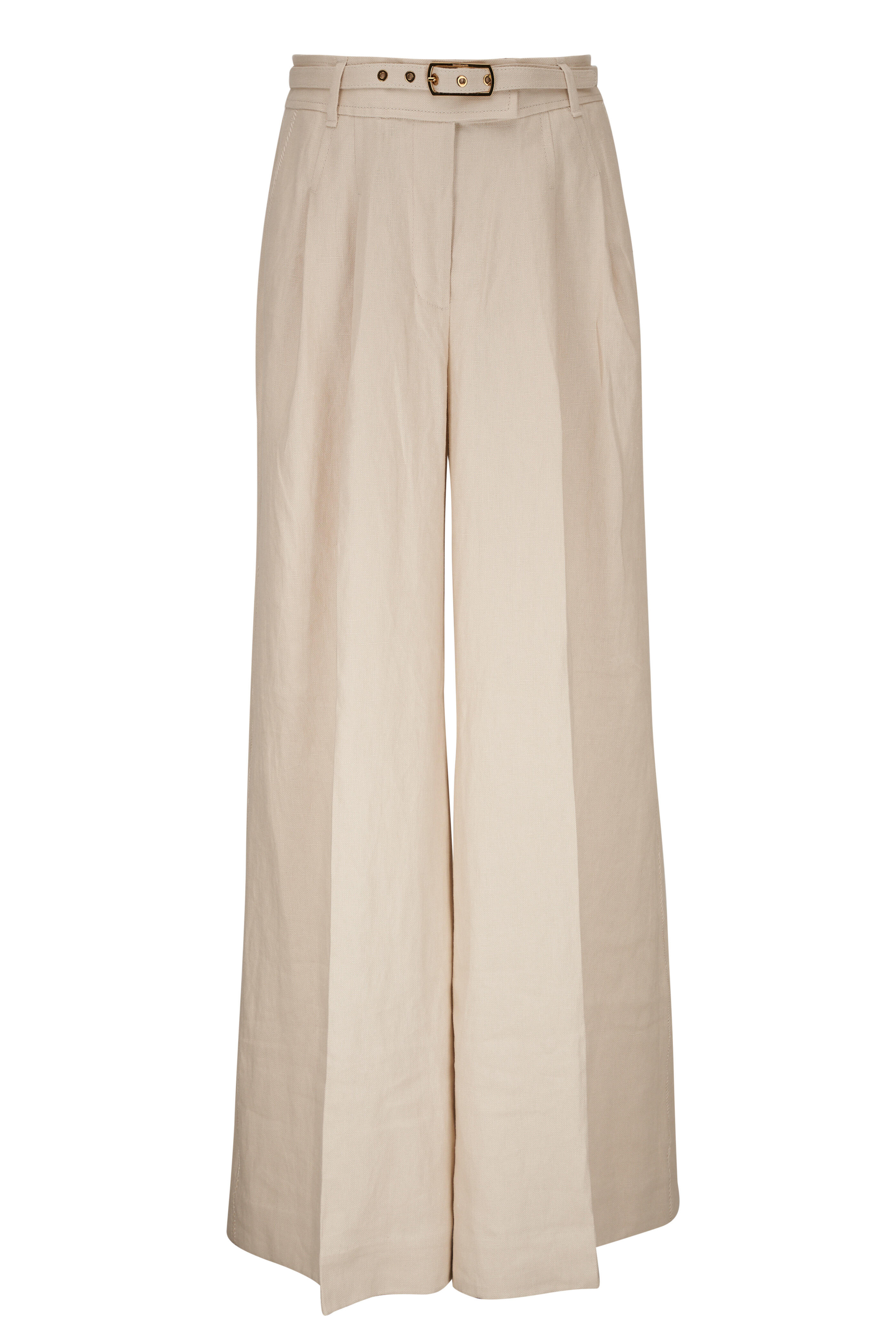 Zimmermann - Matchmaker Wide Leg Ivory Linen Pant