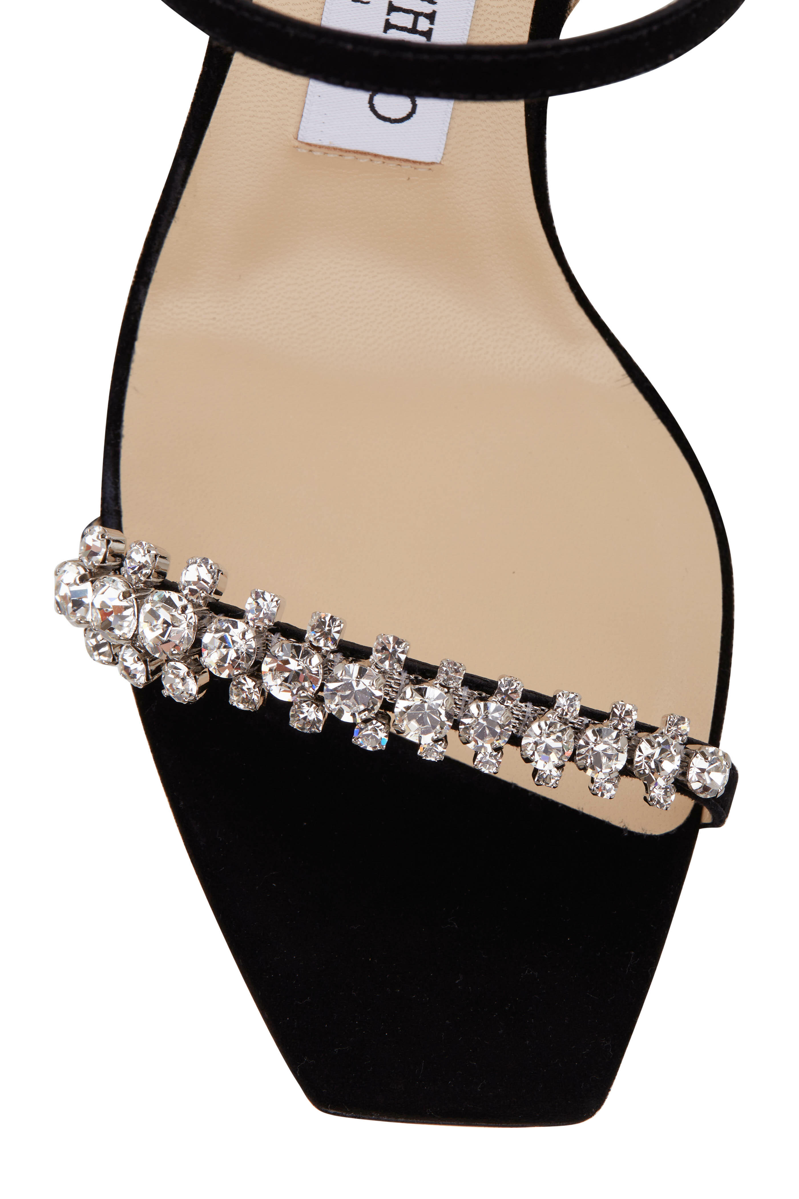 Jimmy Choo - Meira Black Crystal Sandal, 85mm | Mitchell Stores