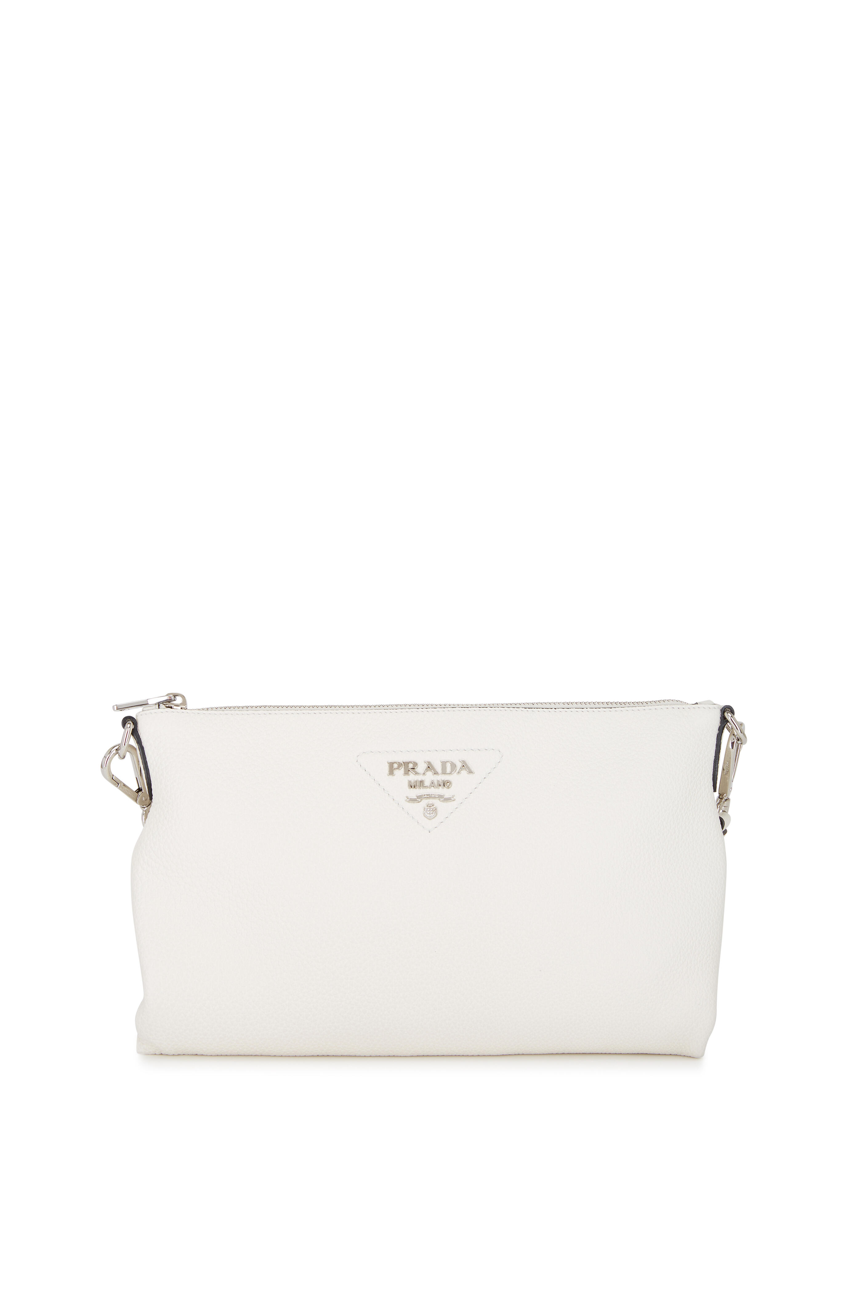 Prada - Vitello Diana White Leather Slim Shoulder Bag