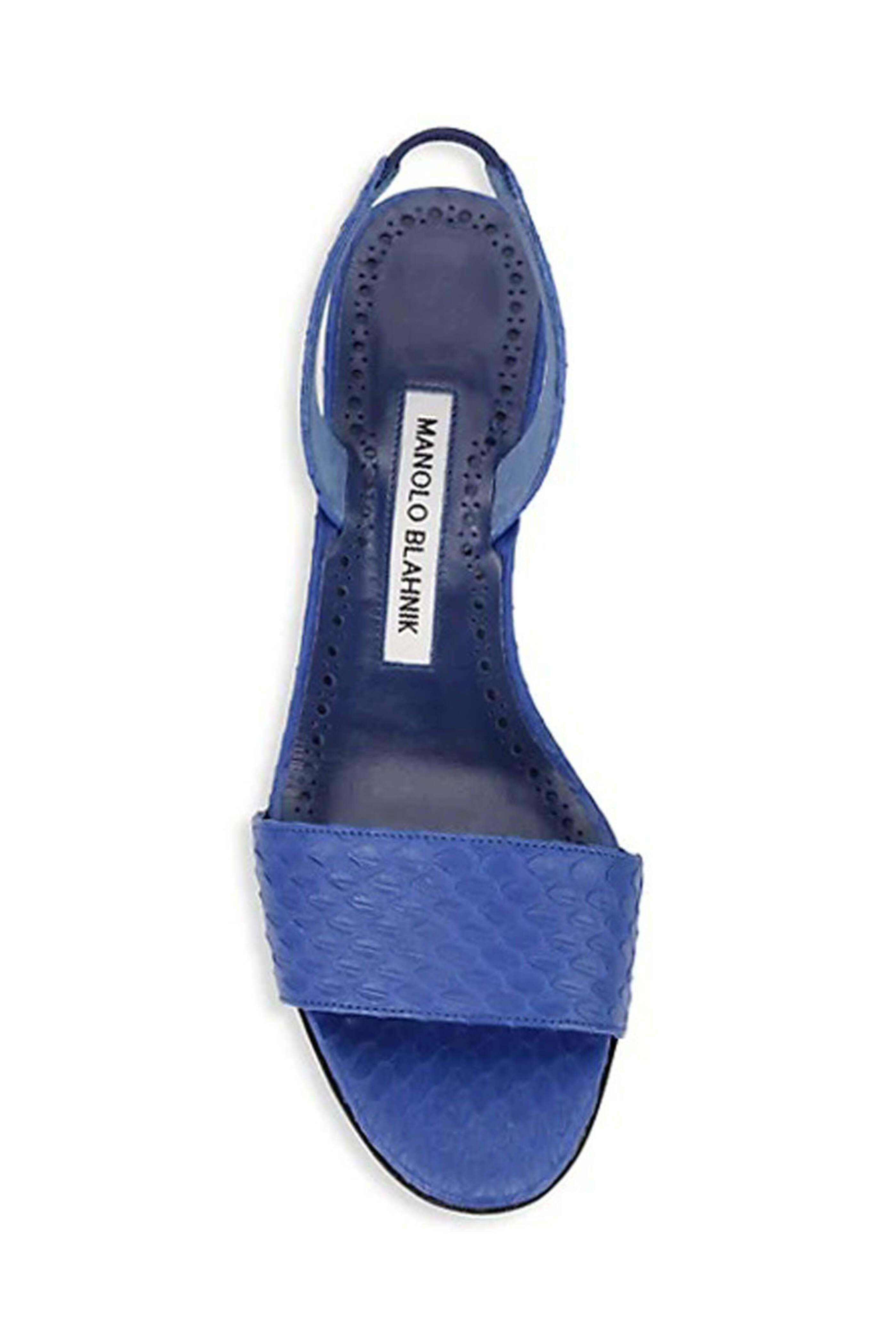 サンダル・ミュール MANOLO BLAHNIK Women Sandals 9XX0725 4116 BLUE Manolo Blahnik - Patopia Blue Snakeskin Slingback Sandal
