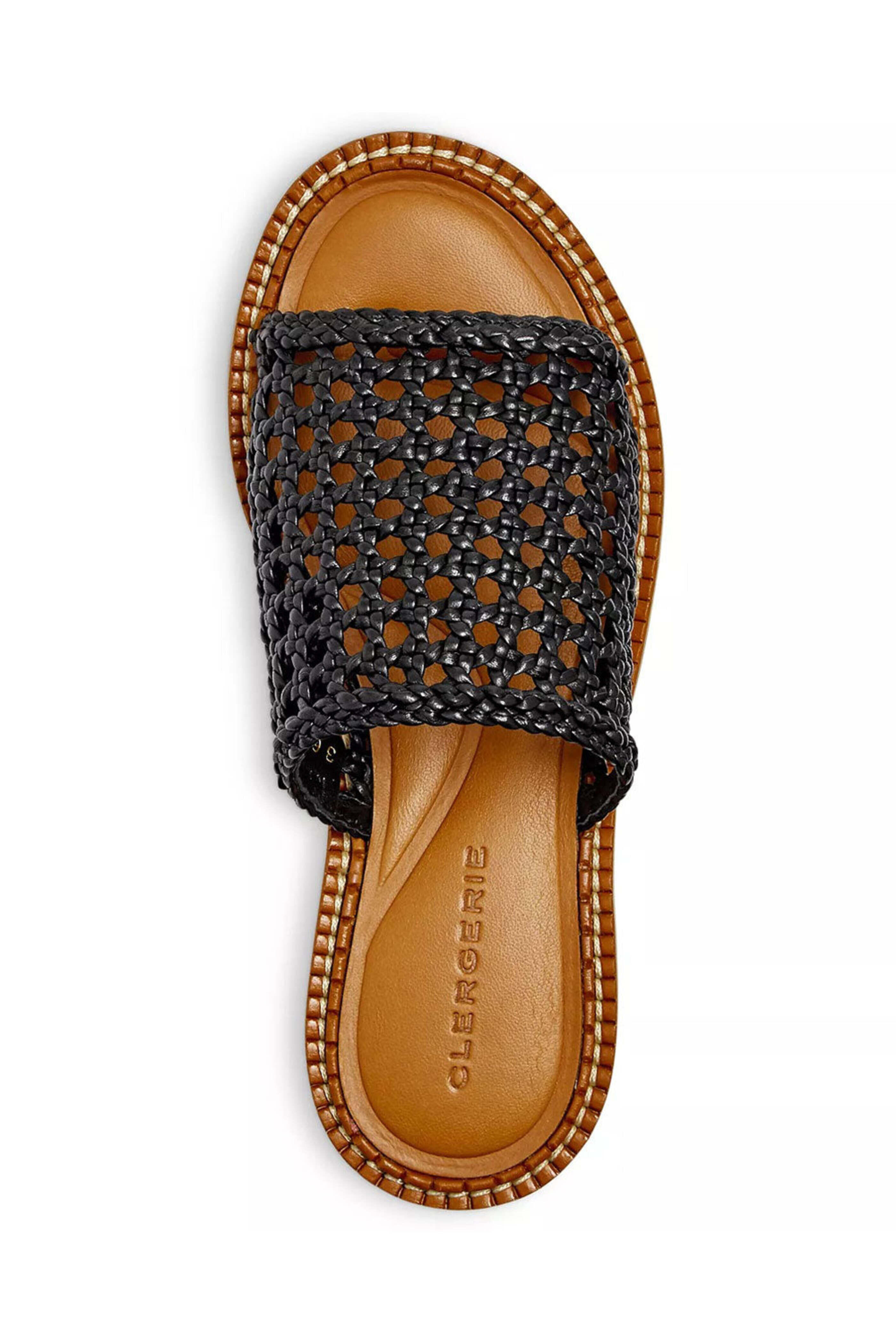 Robert Clergerie - Fausta Woven Wedge Slide Sandal in Black