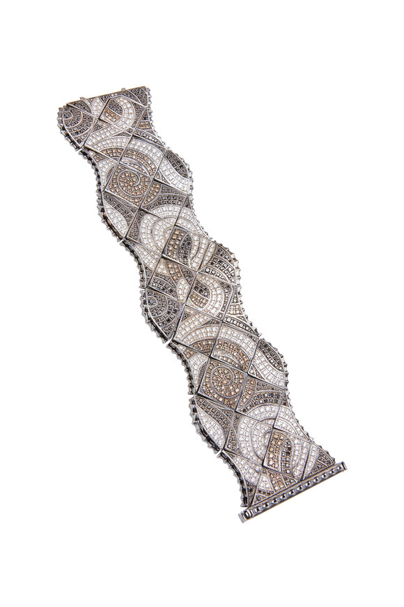 Paul Morelli - White Gold Multi Diamond Labyrinth Link Bracelet