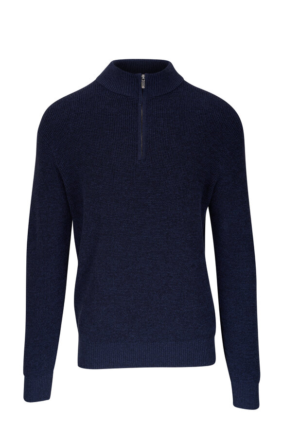 Peter Millar - Kitts Twisted Navy Quarter Zip Pullover