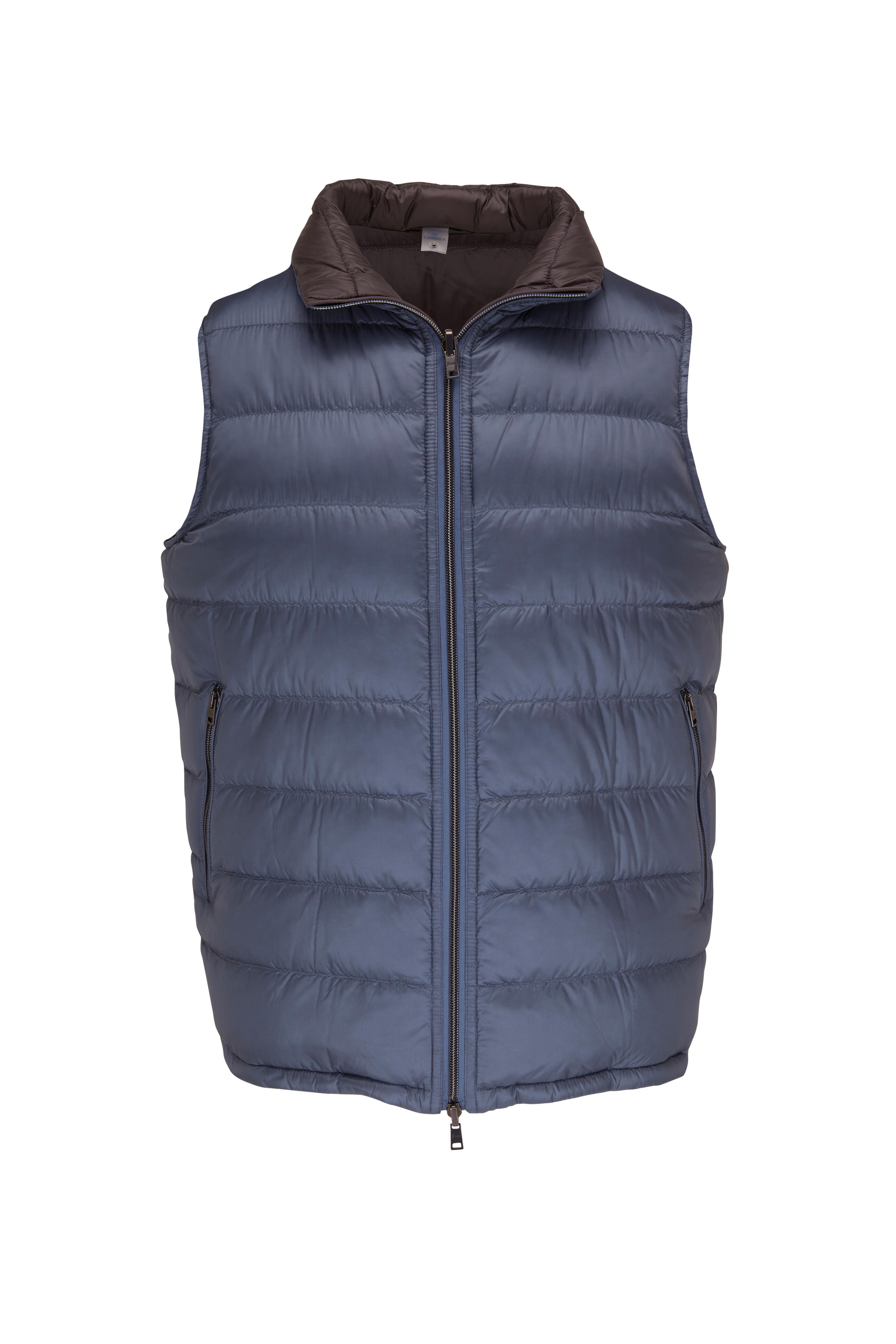 Herno - Blue & Charcoal Reversible Down Vest | Mitchell Stores