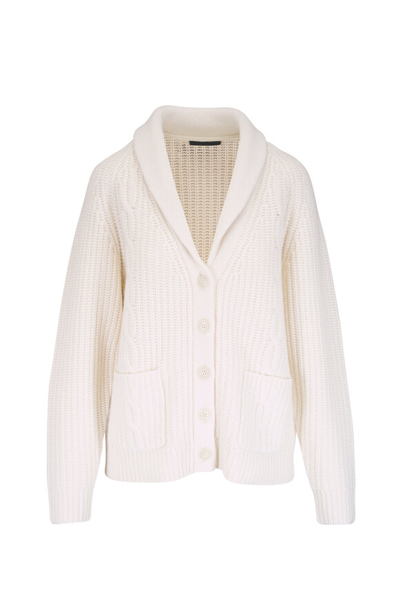 Nili Lotan Riverton Ivory Cashmere Cardigan - view 1