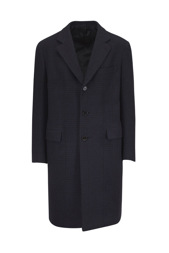 ZEGNA Black Silk Balcollar Coat イタリア製 ZEGNA Black Silk Balcollar Coat イタリア製