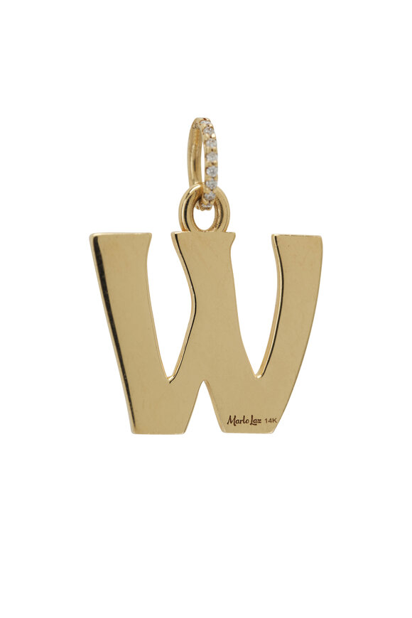 Marlo Laz Large Pavé Initial "W" Charm