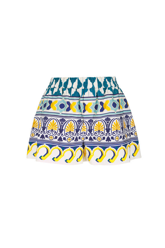 La DoubleJ Casareale Multicolor Cotton Poplin Pull-On Shorts - view 1