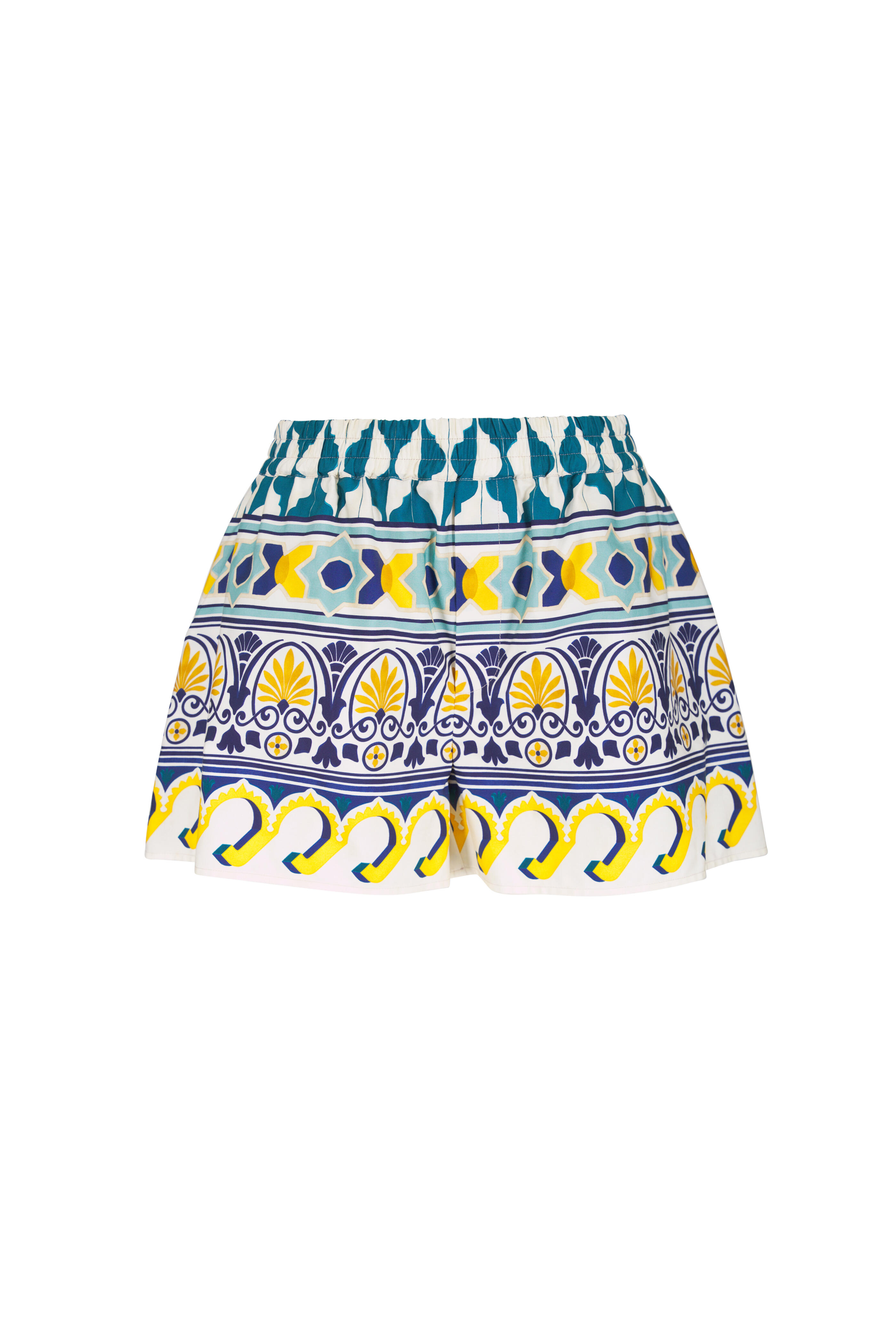 La DoubleJ - Casareale Multicolor Cotton Poplin Pull-On Shorts - view 1