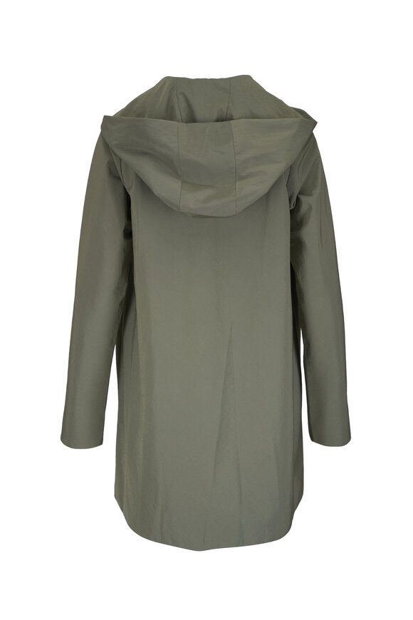 Peter Cohen Hood Green Poly Taffeta Coat - view 3
