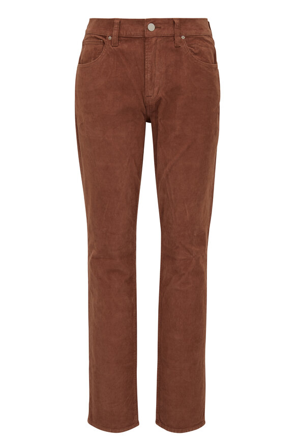 Hudson - Blake Burnt Brown Slim Straight Corduroy Pant