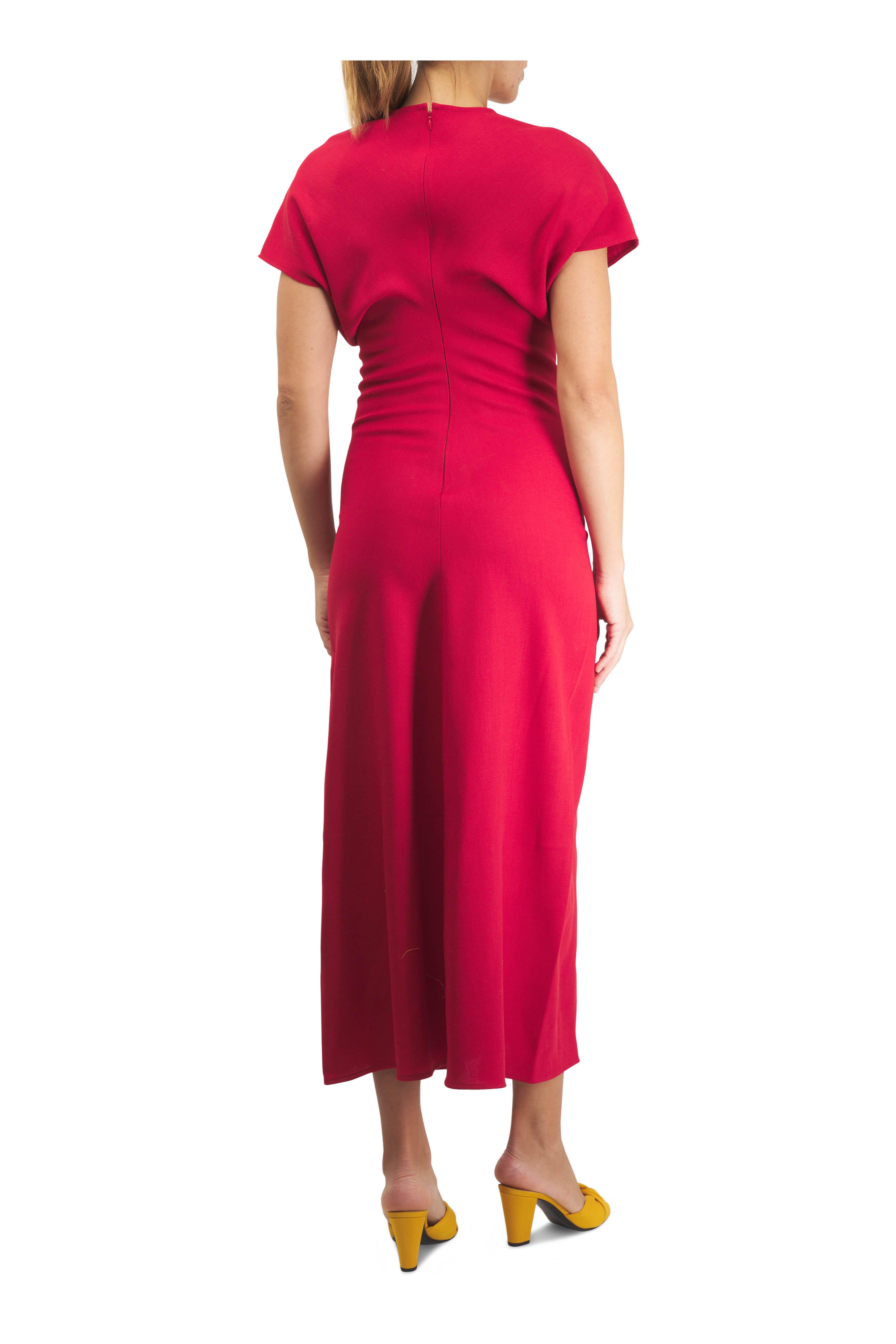 Totême - Slouch Waist Poppy Wool Midi Dress