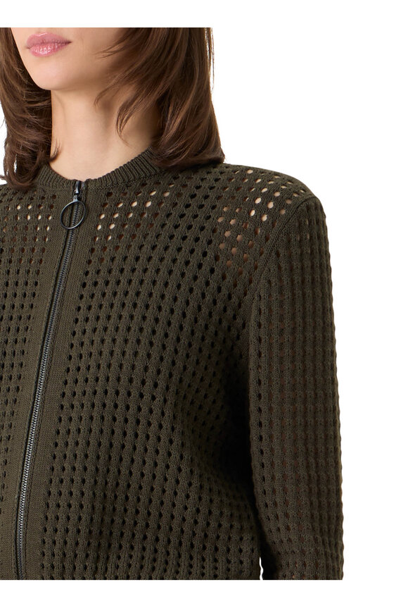 Akris Punto Knit Chunky Cotton Mesh Bomber Zip - view 4