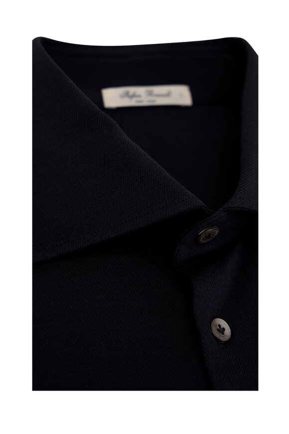 Stefan Brandt Navy Cotton Knit Button Front Shirt - view 2