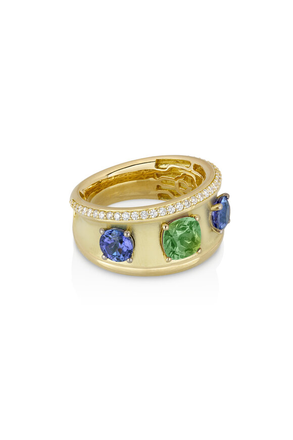 Paul Morelli 18k Yellow Gold Cushion Gallant Ring - view 1