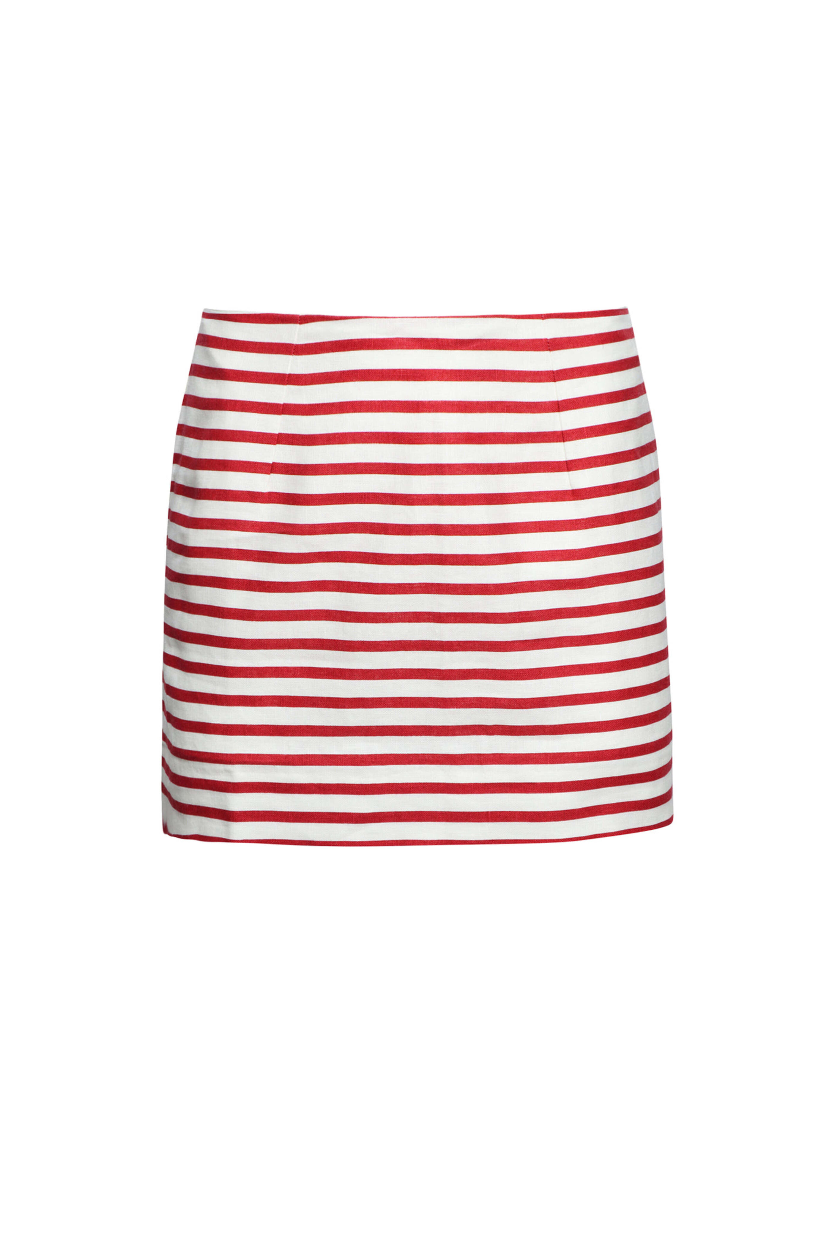 Faithfull The Brand - Red Breton Stripe Jane Mini Skirt