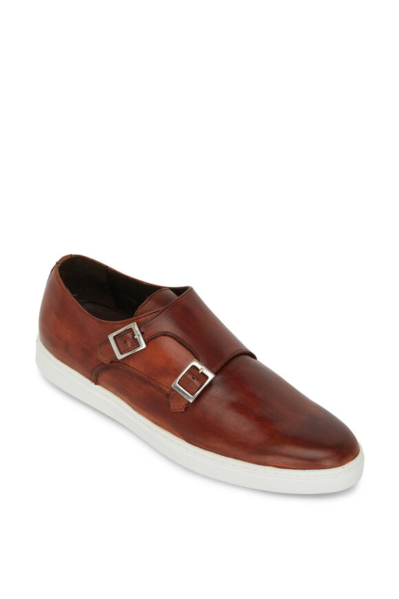 G Brown - Jaxon Tan Leather Double Monk Strap Shoe