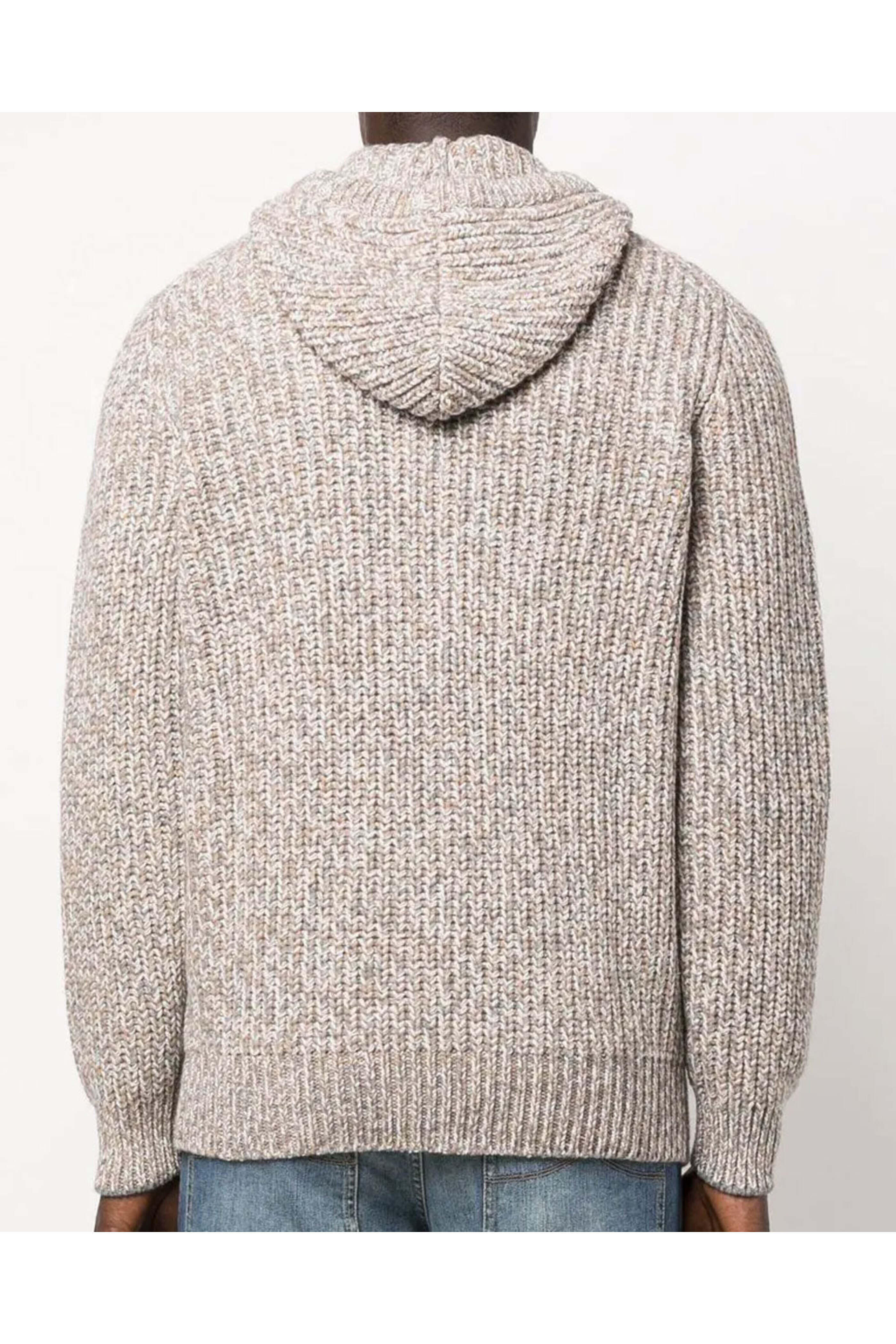Brunello Cucinelli - Brown and Grey Cashmere Blend Zip Hoodie