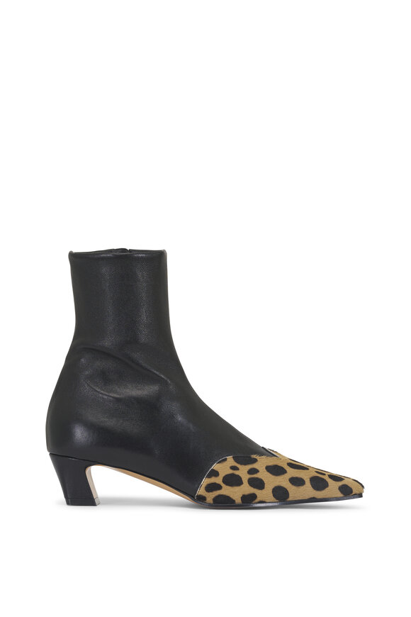 Khaite Nevada Black Hyena Print Low Stretch Leather Boot - view 3