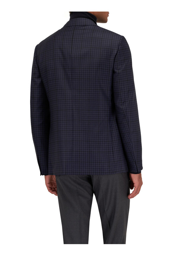 Zegna - Navy Mini Check Wool Sportcoat