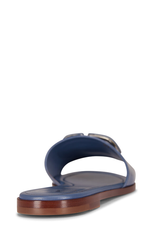 Valentino Garavani VLogo Polvere Blue Slide - view 3
