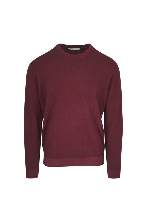 Maurizio Baldassari Burgundy Cashmere Crewneck Sweater - view 1