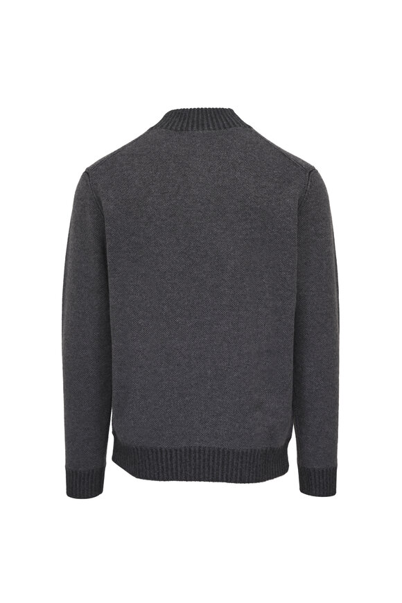 Kinross Black Pique Quarter Zip Pullover Sweater - view 3