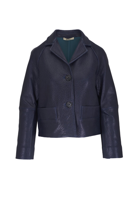 Odeeh Grainy Midnight Nappa Lambskin Leather Jacket