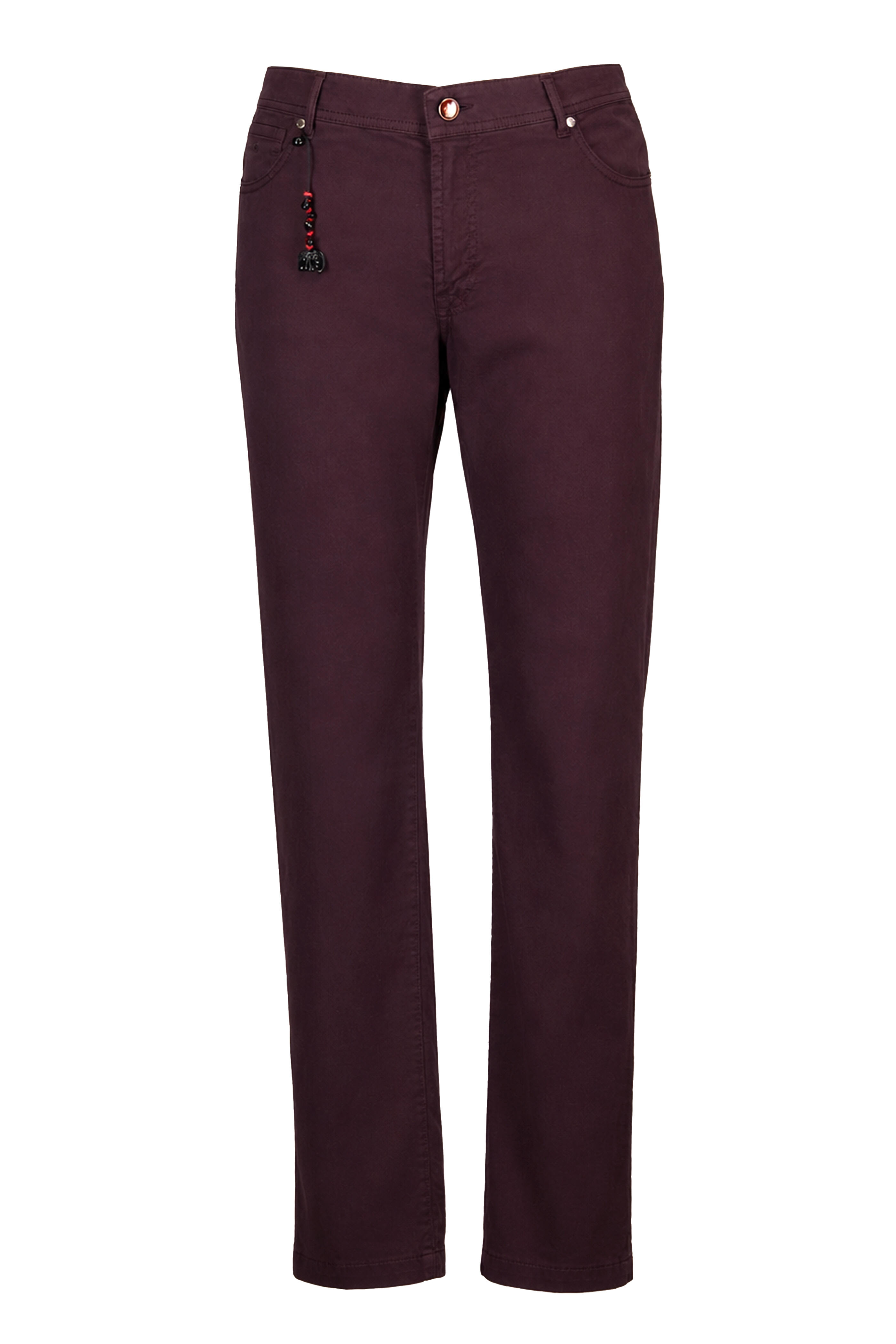 Marco Pescarolo - Burgundy Supima Cotton Five Pocket Pant - view 1