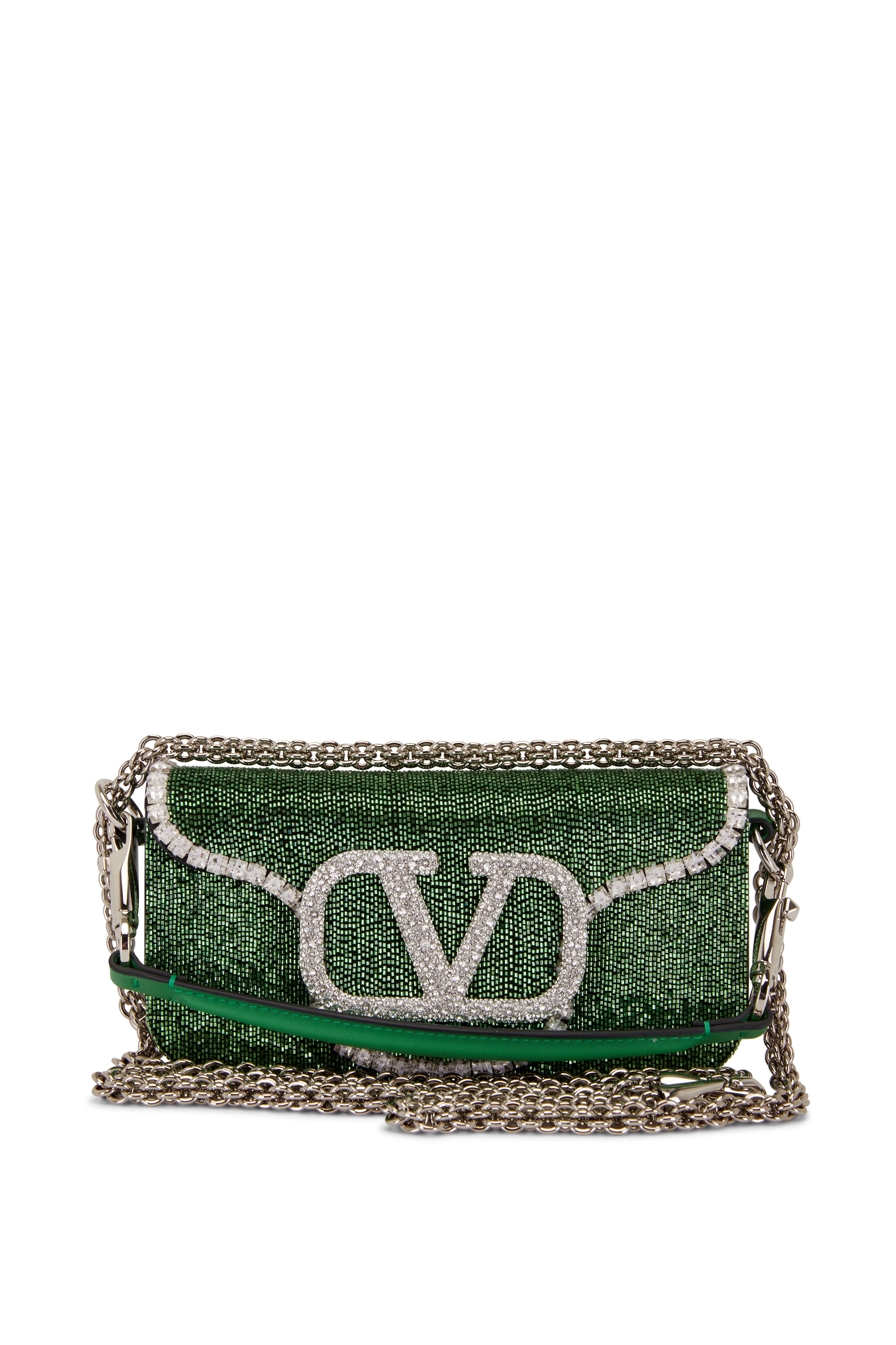 Valentino Tri Color Leather V-Ring Flap Crossbody Bag Valentino