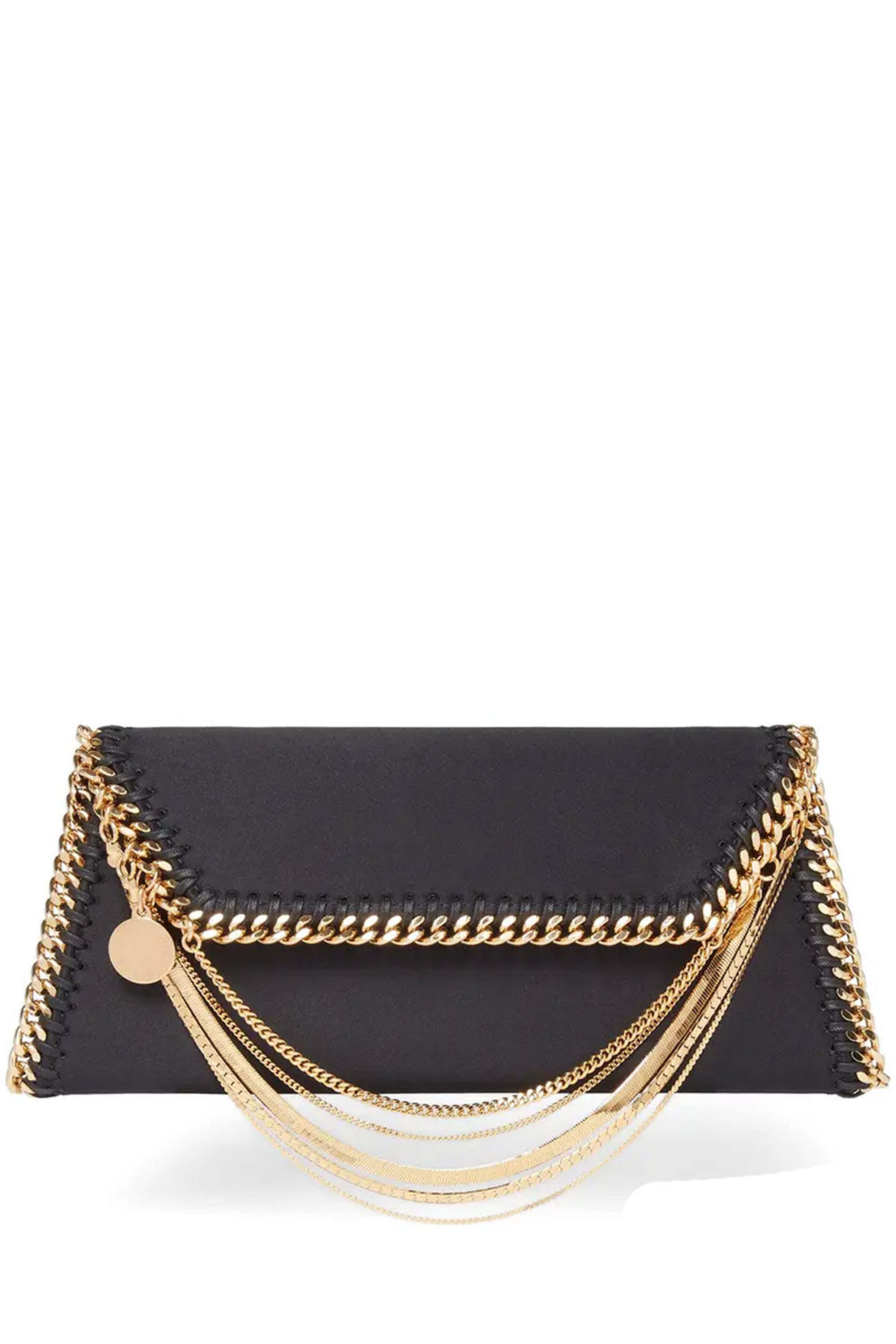 【送料&関税込】Stella McCartney falabella Clutch Stella McCartney - Falabella Satin Clutch in Black